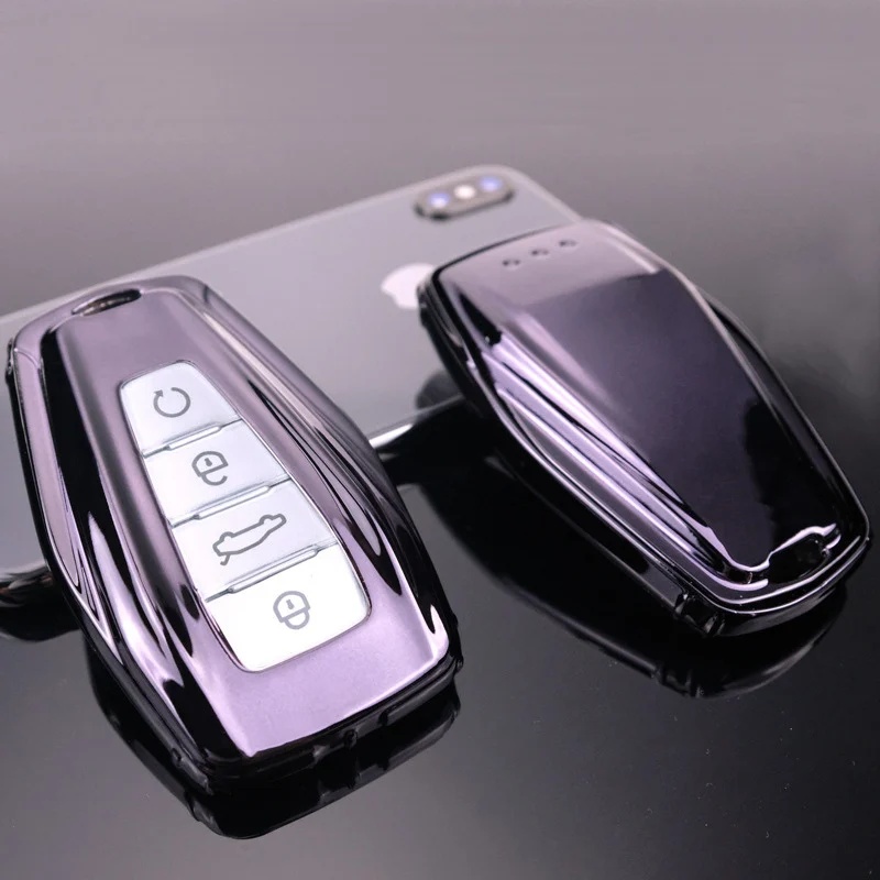 Fashion Soft TPU Car Key Case Full Cover For Geely Coolray-Atlas Boyue NL3 Emgrand X7 EX7 SUV GT GC9 Borui Accessories key case cover key case