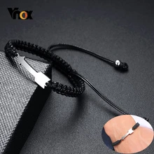 Vnox панк-Стрела Шарм черные кожаные браслеты для мужчин и женщин размер Регулируемый унисекс наручные ювелирные изделия