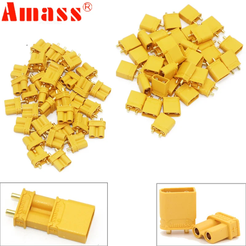 100pcs Amass XT30U XT30UPB Male Female Gold-plated Battery Connector Plug for RC Aircraft (50 Pair) 30% OFF