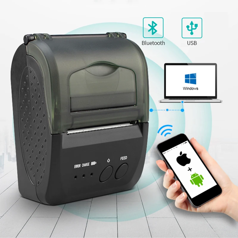 58 мм термочековый принтер Bluetooth портативный Pos чековый для Android IOS Windows USB|Принтеры|