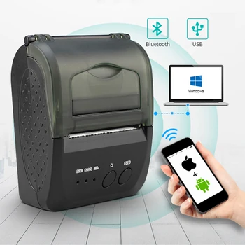 

58mm Thermal Receipt Printer Bluetooth Handheld Portable Pos Receipt Printer for Android IOS Windows USB Mini Mobile Printer