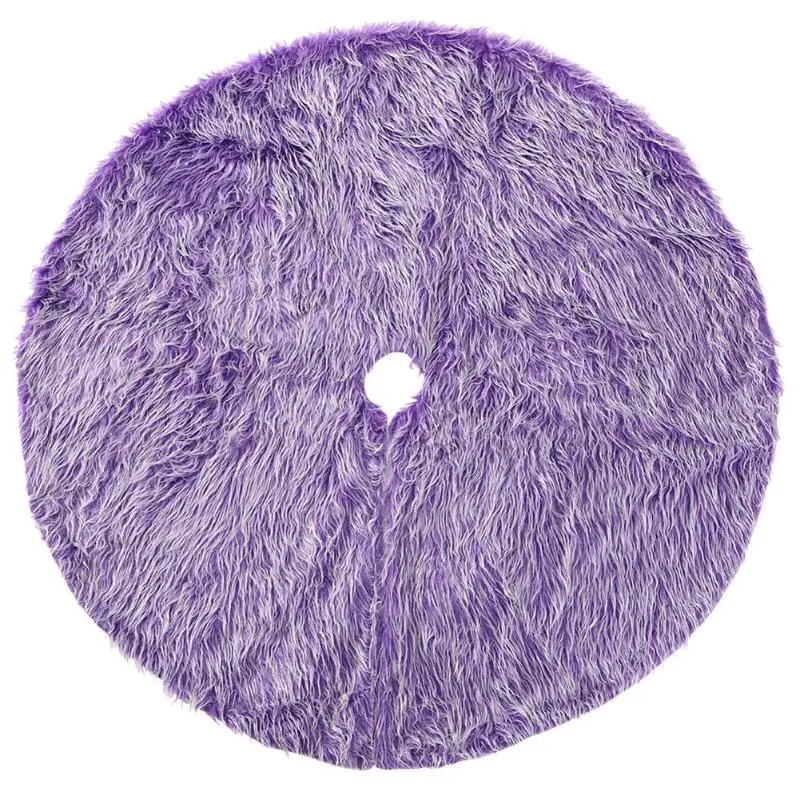 

Purple Hair Plush Christmas Tree Skirt Thickening Bandage Sticking Cloth Floor Cover Mat Home Party New Year Decor