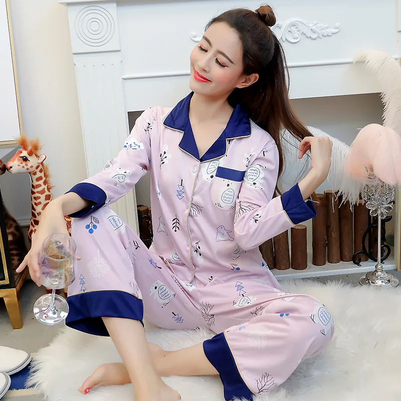 

Liang xing-Autumn & Winter New Style Open Buckle Color Block Set Pajamas Color Block White Bear 27 Yuan M-XXL