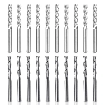 

20Pcs Router Bit Set Combo 4 2 Flute Milling Cutter Tungsten Steel Engraving Cutting Carving Woodworking Tool