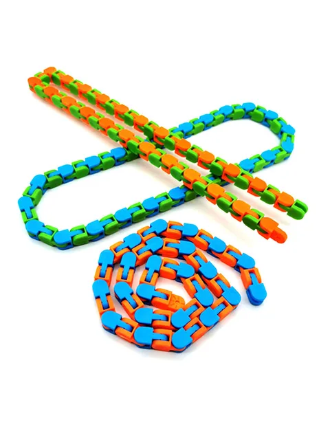 Multicolor Wacky Tracks Snap And Click Fidget Toys Kids Adults Autism Snake Puzzles Classic Decompression Fidget Sensory Toy 3