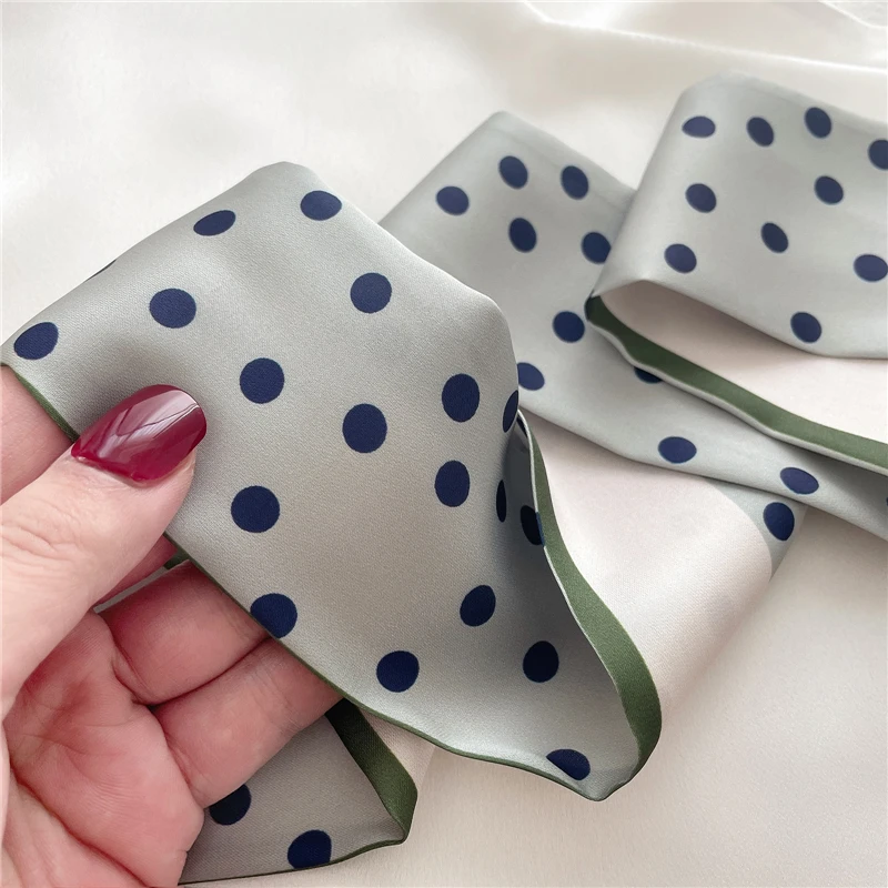 Women Silk Long Hairband Necktie Print Floral Skinny Ribbon Scarf Bag Wrist Bandana Girl Waist Popul 2021 Summer Accessories small hair clips Hair Accessories