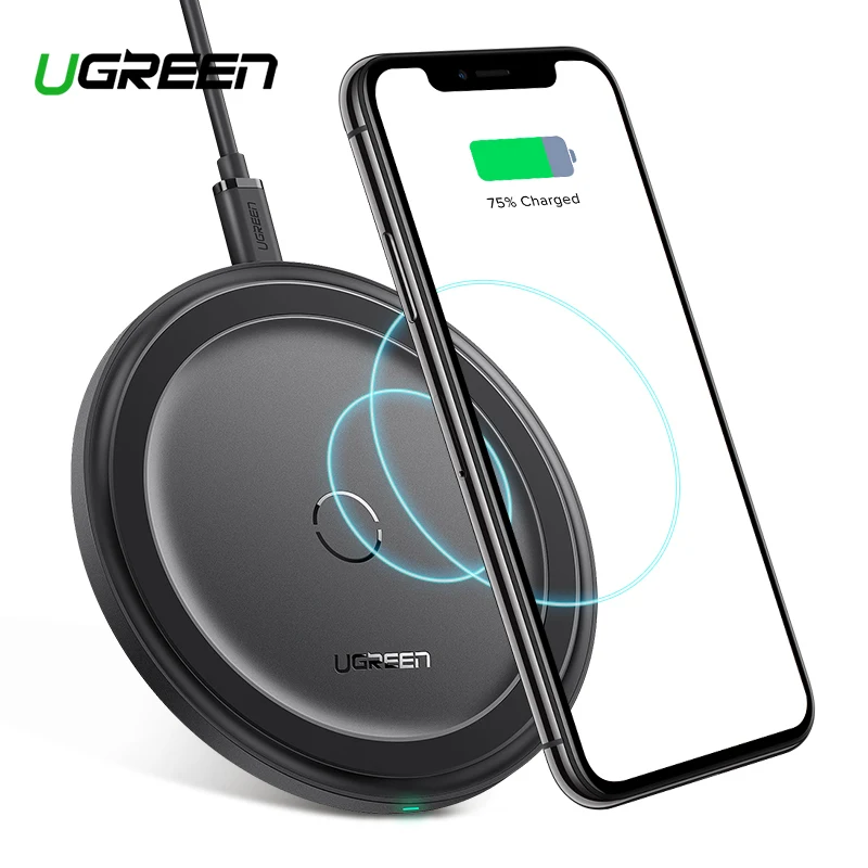 Comprar Ugreen 10 W Qi cargador inalámbrico para iPhone X XS X XR 8 Plus rápido almohadilla de carga inalámbrica para Samsung S8 s9 S10 Xiaomi mi 9 cargador