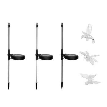 

ICOCO Outdoor Color-Changing LED Garden Solar Waterproof Dragonfly/Butterfly/Bird Solar LED for Garden Decor Path Lawn Lamp