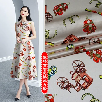 

Natural mulberry silk stretch satin fabric cloth 138 cm width 19 momme high-end dress shirt pants clothing sewing spandex fabric