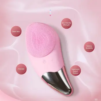 

HOT Ultrasonic Vibration Silicone Cleansing Instrument Wash Instrument Electric Wash Brush Washing Artifact Pore Cleaning Brush