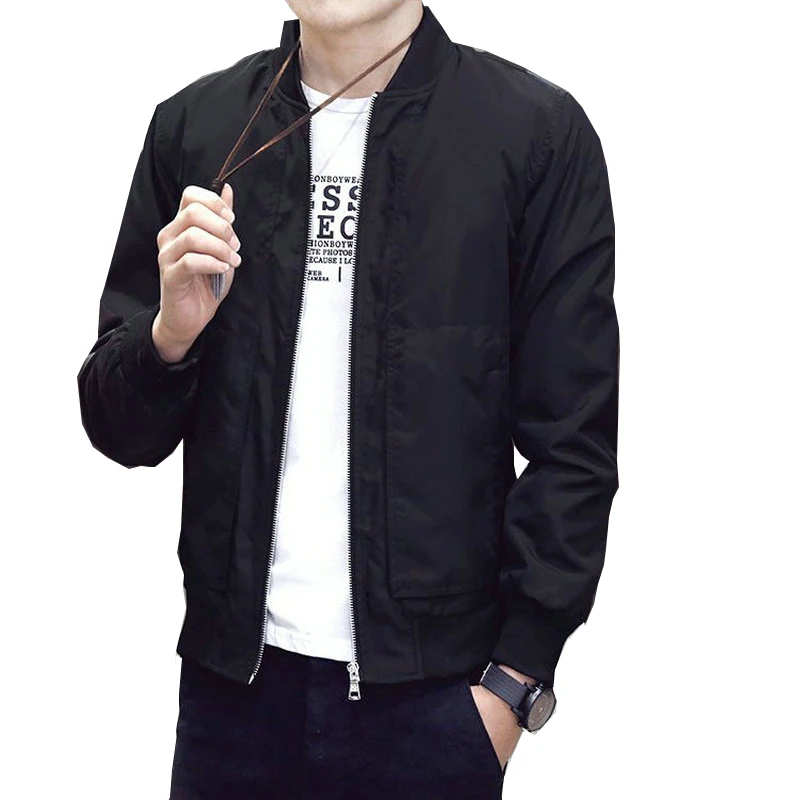 Nice Spring And Autumn New Men Bomber Zipper Jacket Male Casual Streetwear Hip Hop Slim Fit Coat Men Clothing Overcoat Man