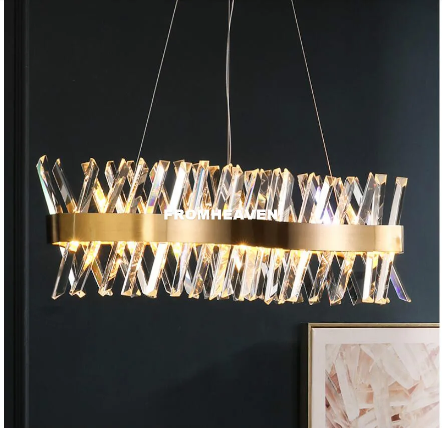 Free Shipping Nordic Crystal Pendant Lamp Modern Hanging Lamp Kitchen Dining Pendant Light Restaurant Bedroom Living Room Lights