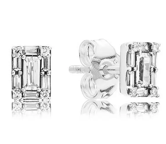 Оригинальные 925 пробы серебряные женские светящиеся ледяные серьги-гвоздики с кристаллами для женщин свадебный подарок европейские ювелирные изделия