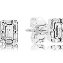 Оригинальные 925 пробы серебряные женские светящиеся ледяные серьги-гвоздики с кристаллами для женщин свадебный подарок европейские ювелирные изделия