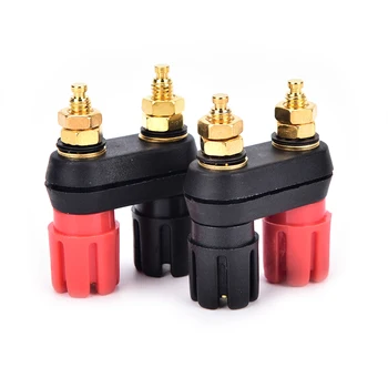 

New 2Pcs Speaker banana plug BINDING POST terminal connector banana socket Dual Female Banana Plug for Speaker Amplifier