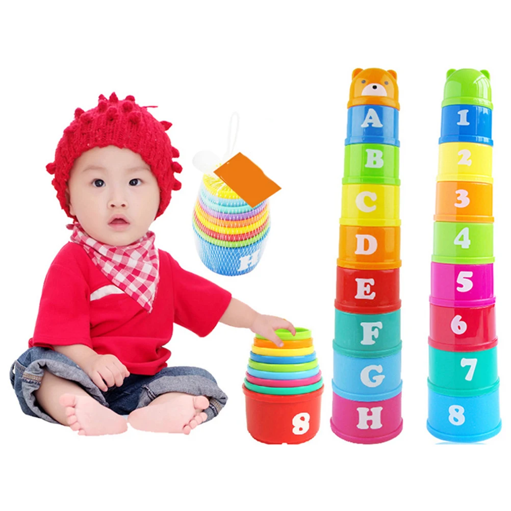 

Plastic Kids Educational Toys Stacking Cups Building Beakers Nesting Cups Rainbow Stacking Tower Educational Stacking Kids Toys