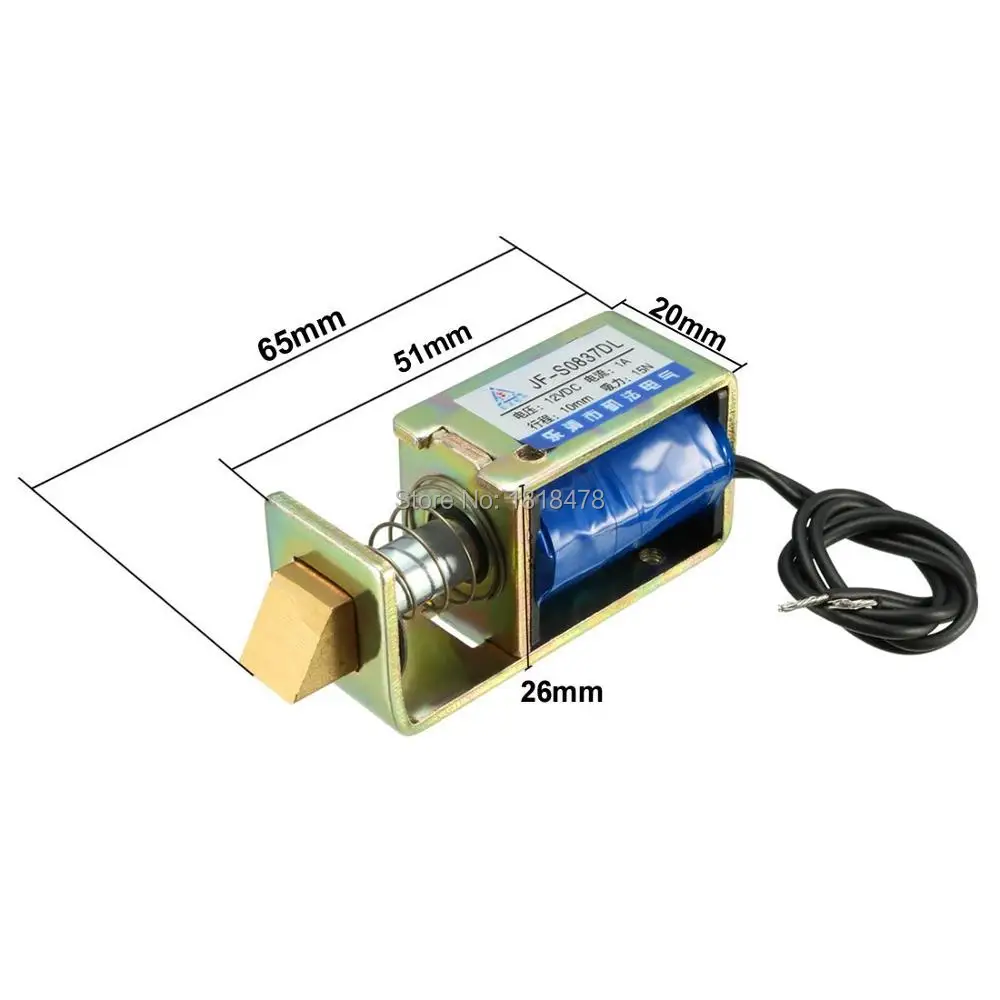 JF S0837DL DC 6V 12V 24V 1A 10mm Ход 15N сила открытая рамка тип соленоида для электрического