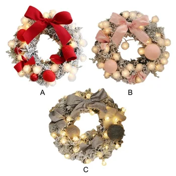 

Christmas Wreath LED String Lights Decorated Garland Door Window Ornaments