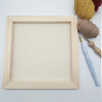

Flosky Cotton Monks Cloth With Wooden Frame For Embroidery Rug Hooking Punch Needling Accessories