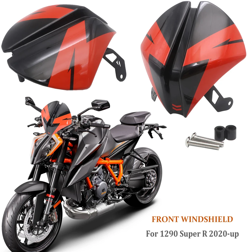 1290 Super Moto Fly Screen Parabrezza Anteriore Parabrezza Flusso D'Aria Deflettore Nero Arancione Per 1290 Superduke R 2020 2021