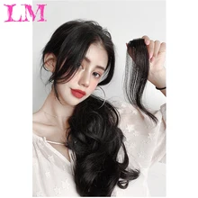 LangMo мода Девушка длинная челка девушка сторона челка поддельные края синтетический зажим в волосы Тепло Имитация челок