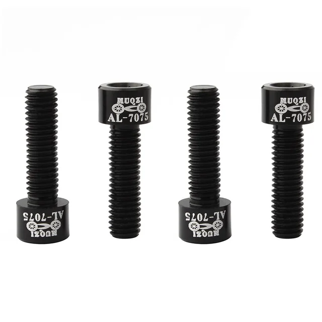 MUQZI 4Pcs Bicycle Handlebar Stem Screw Aluminum Alloy M5*17Mm Mountain Road Fixed Gear Stem Riser Bolts Black