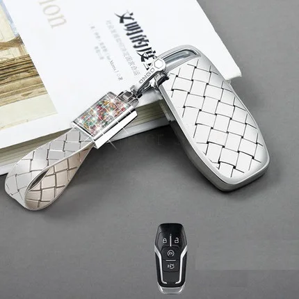 Автомобильный Умный брелок-чехол для Ford Lincoln MKC MKX MKZ Escape Explorer Flex Таурус Fusion Key Holder защитная сумка - Название цвета: Белый