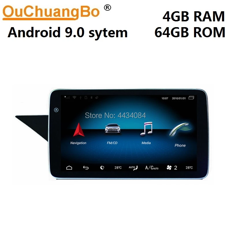 Ouchuangbo gps Автомобильные Головные устройства аудио для mercedes Benz GLK X204 2008 2013 с USB