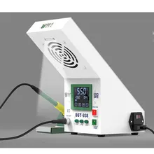 3 в 1 Профессиональная паяльная сварочная железная станция со светодиодный светильник поглотитель дыма ПАЯЛЬНЫЕ НАКОНЕЧНИКИ подставка держатель BST-938 220 В/110 В