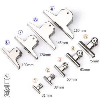 

Office Stationery Thick Clip Stainless Steel Wallet Large Small Number yuan xing jia Ticketing Clip Strong Clip Silver Metal Cli