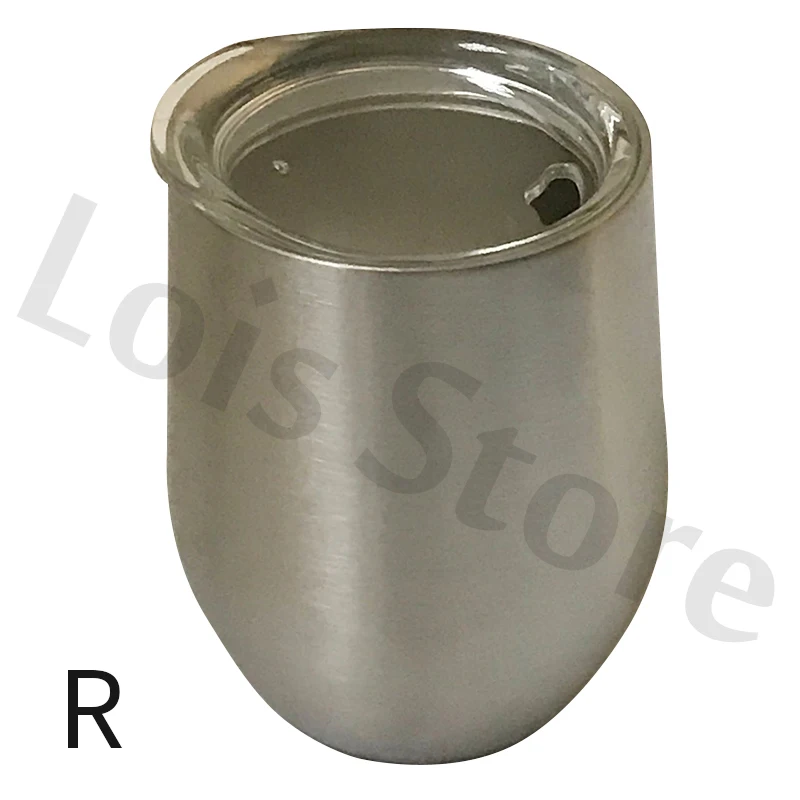 Оптовая продажа 12oz винный стакан Нержавеющая сталь вина Стекло яйцо чашки 2 слоя