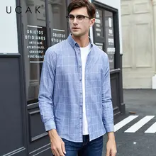 UCAK брендовая рубашка из чистого хлопка мужская осенне-зимняя уличная мода модные классические повседневные рубашки в клетку с длинными рукавами Camisa Masculina U6005