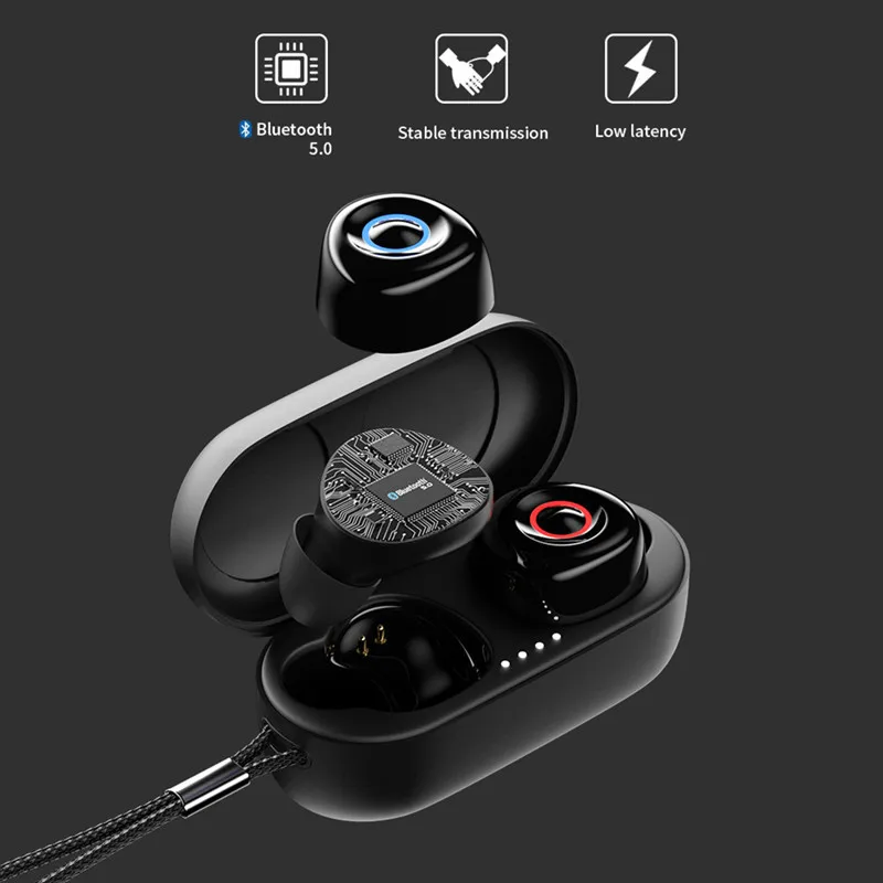 Настоящие беспроводные наушники T1 Bluetooth Премиум звук со светодиодным