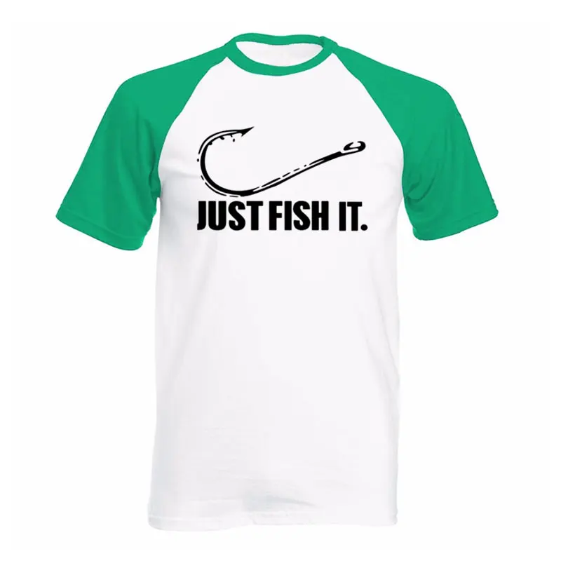 Fashion Funny Love Fishing TShirt Men Just Fish It Funny T-Shirt Short  Sleeves Hip Hop Oversized O-Neck Cotton T Shirts