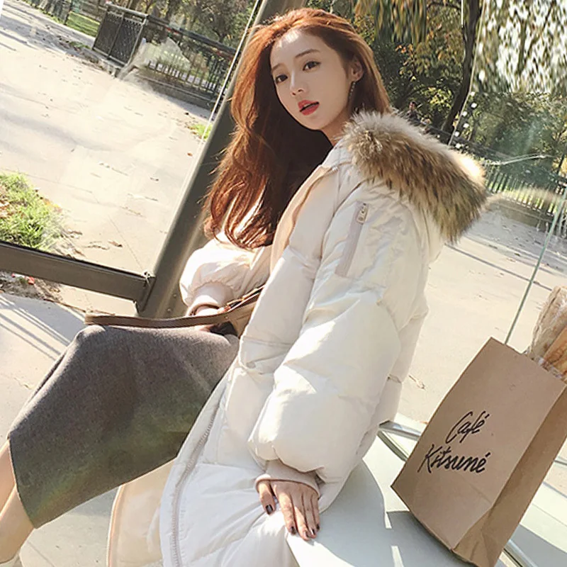 Женский пуховик 2019 зимний ультра-светильник на утином пуху с ворсом шапка теплый