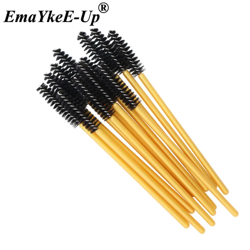Gold Black 50 шт Женские Модные кисти для ресниц, одноразовые кисти для макияжа, Хрустальные кисти для бровей/ресниц/туши для ресниц, кисти для ресниц - Цвет: Gold Black