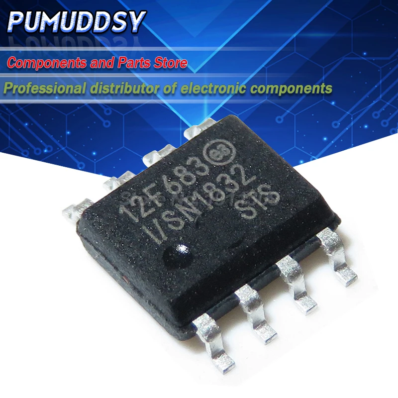 10 PCS PIC12F683-I/SN SOP-8 12F683 I/SN 8-Bit CMOS Microcontrollers 