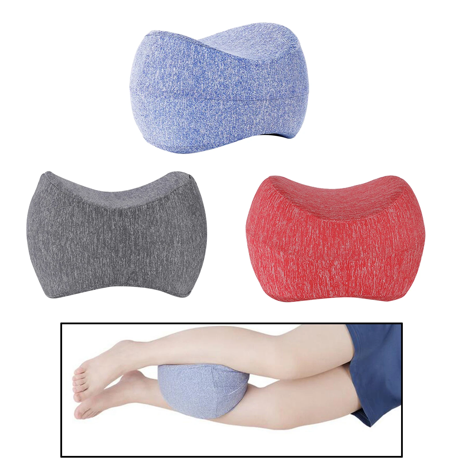 1pc Useful Memory Foam Knee Pillow for Sciatica Back Leg Zipper Closure