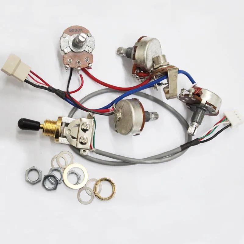 

Original Genuine Gold Guitar Wiring Harness For 1 Toggle Switch + 4 Pots + Jack