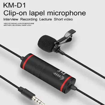 

Km-d1 Audio Video Recorder Mic Camera Microphone Lapel Condensor Mic For Canon Nikon DSLR Camcorders For IPhone X 7 Plus