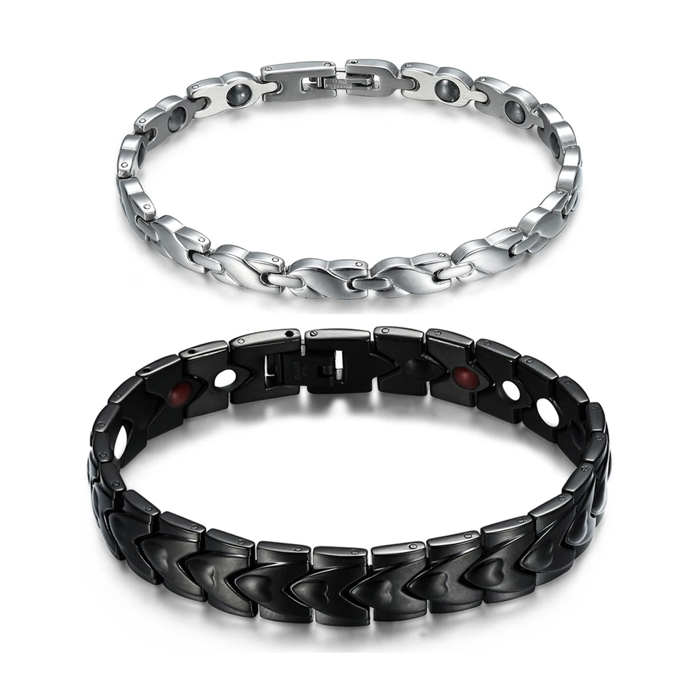 Титановые браслеты из нержавеющей стали, магнитные браслеты для женщин и мужчин, ювелирные изделия, подарки для ухода, антивозрастной магнитный браслет 3000 Gauss