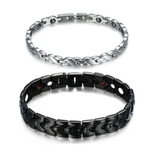 Титановые браслеты из нержавеющей стали, магнитные браслеты для женщин и мужчин, ювелирные изделия, подарки для ухода, антивозрастной магнитный браслет 3000 Gauss