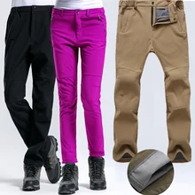 Новинка, мужские и женские Походные штаны, флисовые утолщенные уличные брюки, водонепроницаемые, ветрозащитные, термо штаны для кемпинга, лыж, альпинизма, пеших прогулок