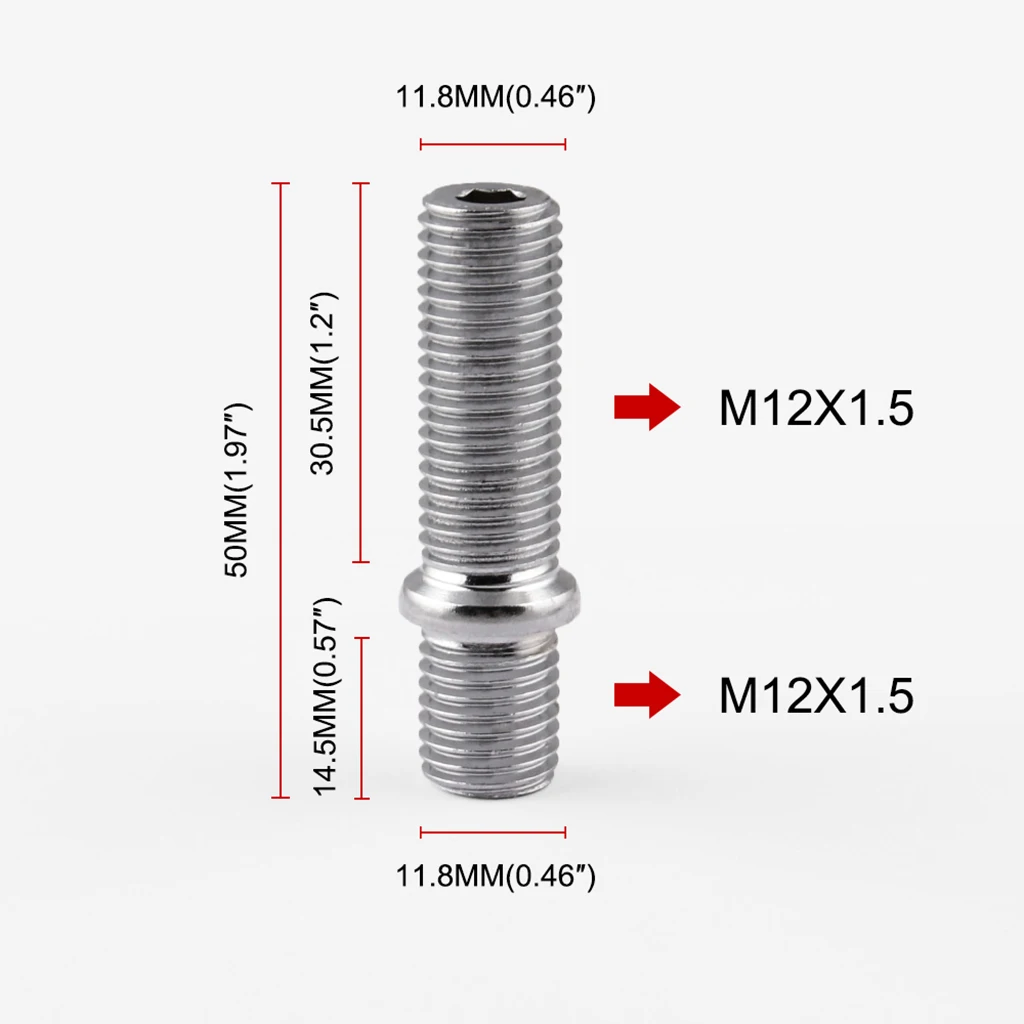 20X Extend Wheel Stud Conversion Screw Adapter For BMW M12*1.5-M12*1.5 5cm