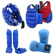 Karate uniforme guarda perna artes marciais luvas de boxe equipamentos treinamento mma taekwondo dobok sparring engrenagem conjunto peito corpo proteger(China)