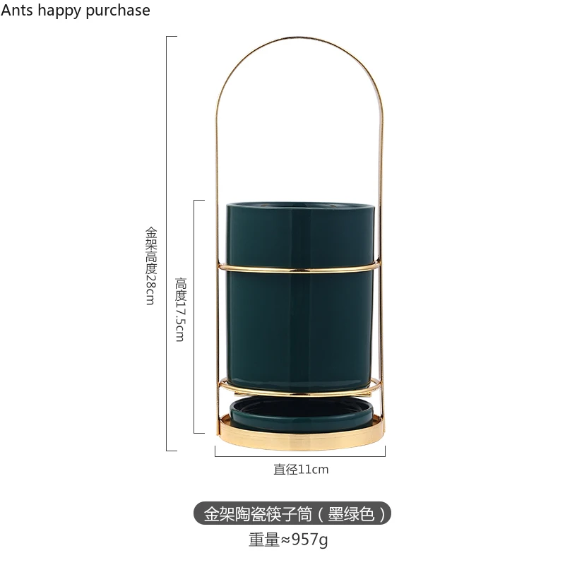 Iron Art Ceramics Chopstick Holder Home Kitchen Supplies Tableware Storage Tank Drain Rack Cutlery Storage Box Kitchen Organizer
