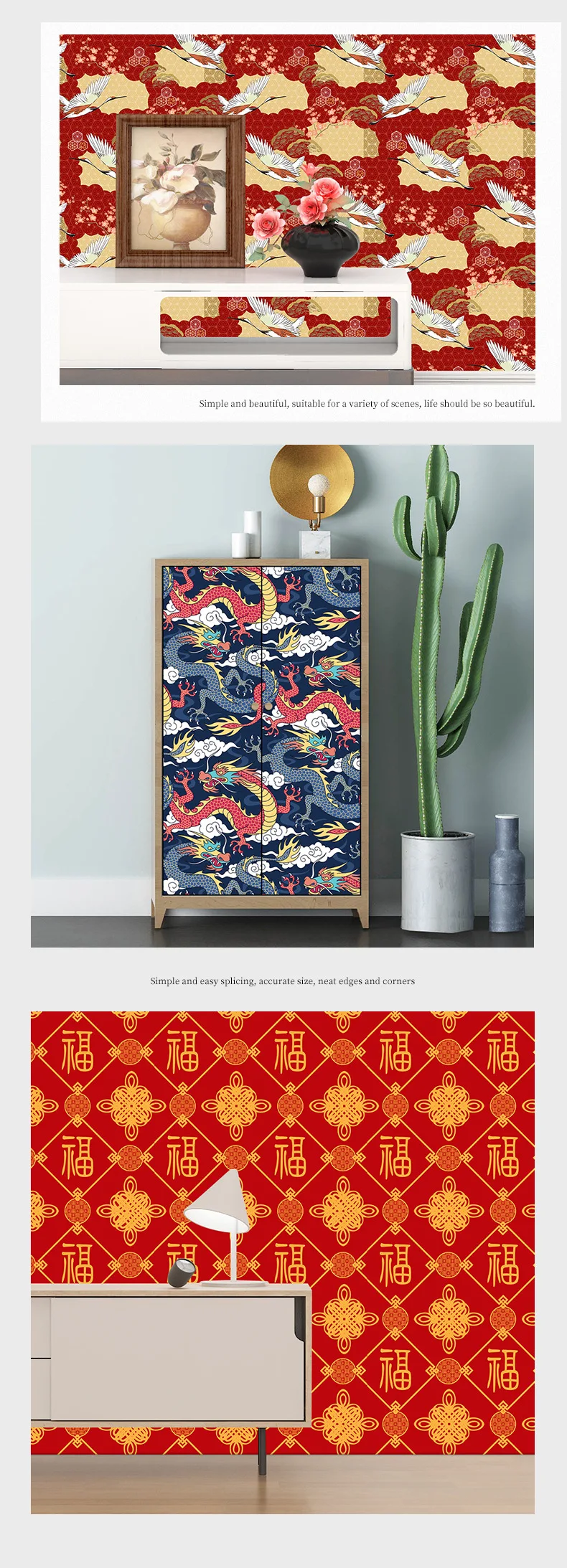 tv fundo papel de parede mural chinês