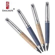 Shichen A088 Высококачественная элегантная тяжелая металлическая шариковая ручка 0,7 мм и 1,0 мм nib. Кожаная ручка для школы и офиса