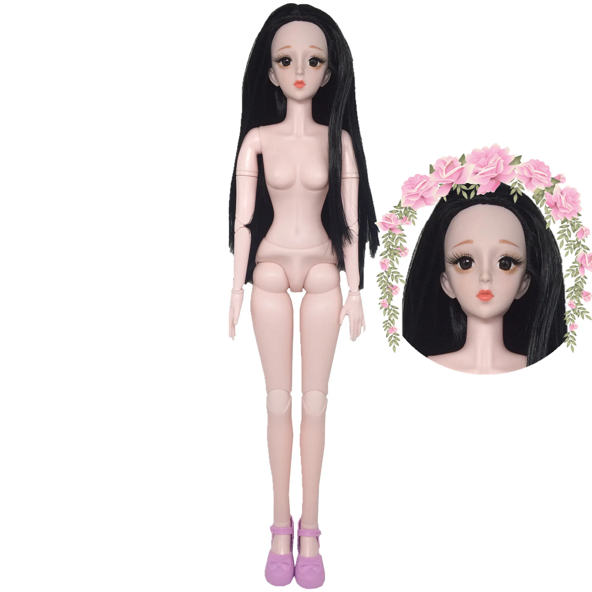 BJD кукла 60 см голая кукла 3D глаза 23 подвижные шарнирные Bjd пластиковый корпус длинный парик красивые аксессуары для куклы «сделай сам» Игрушки для девочек подарок - Цвет: C
