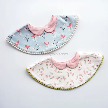 

Round 360 Degree Rotating Flower Bib Children Cotton Saliva Towel Baby Bibs Fake Collar Kids Products